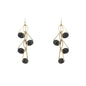 Black Crystal with Gold Wiring 1.5" Earring