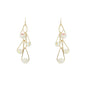 White Crystal with Gold Wiring 1.5" Earring