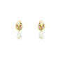 Gold Knotted with Teardrop Pearl 1" Earring