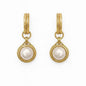 Gold Hoop with Pearl Circle 1.25" Earring