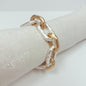 Hammered Gold and Silver Open Chain Stretch Bracelet