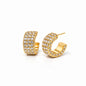 Gold Rhinestone Wide .5" Hoop Earring