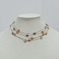 Multi Layered Thin Gold and Silver Chain with Disk 16"-18" Necklace
