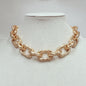 Hammered Matte Gold Open Chain 16"-18" Necklace