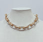 Hammered Matte Gold and Silver Open Chain 16"-18" Necklace