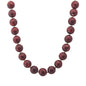 Maroon Stone 10MM Beaded  16"-18" Necklace
