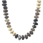 Grey Mix Oval Beaded 16"-18" Necklace