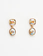 Gold 1” drop AB Stone Earring