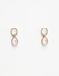 Gold 1” drop AB stone earring