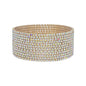 AB Crystal and Gold Set of 12 Thin Stretch Bracelets