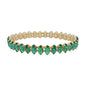 Green Marque Crystal and Gold Stretch Bracelet