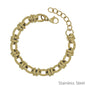 Stainless Steel Open Gold Chain Layered Bracelet