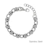 Stainless Steel Open Silver Chain Layered Bracelet