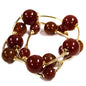 Brown with Gold Ball Set of 2 Stretch Bracelets