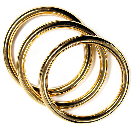 Gold Metal Tubed Set of 3 Bangle Bracelet
