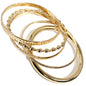 Set of 5 Thin Textured Gold Bangle Bracelets