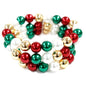 Set of Three Red, White, Green Christmas Beaded Stretch Bracelets