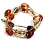 Set of Three Brown Acrylic and Gold Stretch Bracelet Set