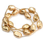 Worn Gold Nugget and Bar Set of 3 Bracelets