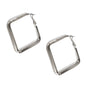 Silver Hammered 1.25" Square Earring