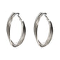 Silver Twisted 1.25" Hoop Earring