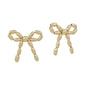 Gold Bubble Textured Bow Stud Earring, Best Seller