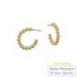 2MM 18K Gold Beaded Waterproof Non Tarnish 1" Hoop Earring