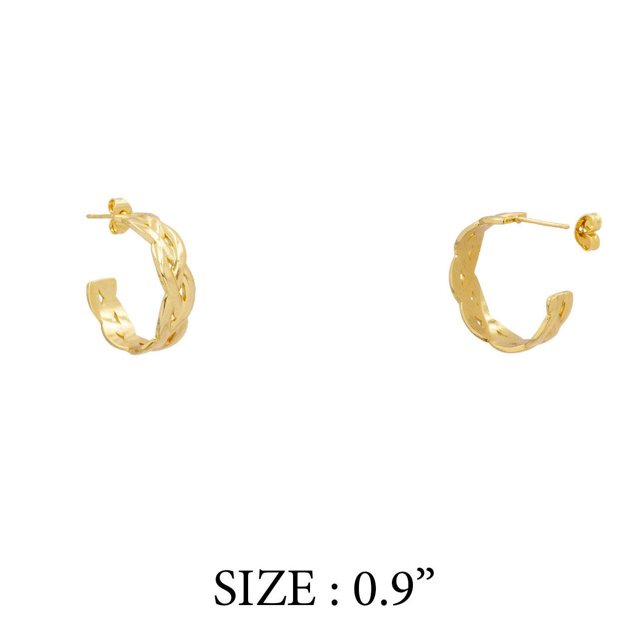 Stainless Steel 1" Woven Hoop Earring