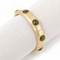 Hammered Gold with Olive Stone Stretch Bracelet