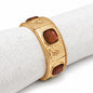 Hammered Gold Stretch Bracelet with Brown Square Stone