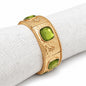 Hammered Gold Stretch Bracelet with Olive Square Stone