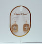 Matte Gold and Silver Cross .5" Squared Earring