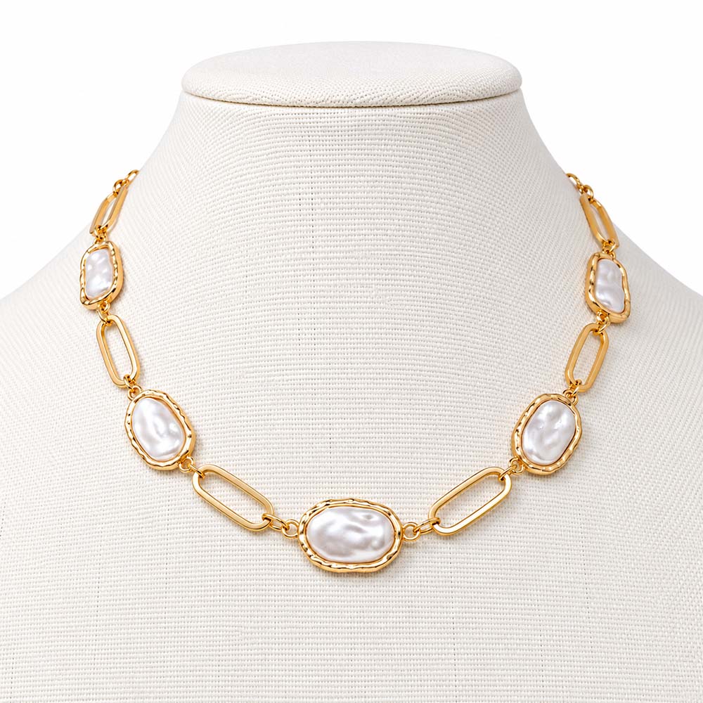 Pearl Geometric 16"-18" Necklace