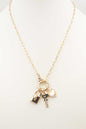 Gold Chain with Lock, Key, and Heart Charm 16"-18" Necklace