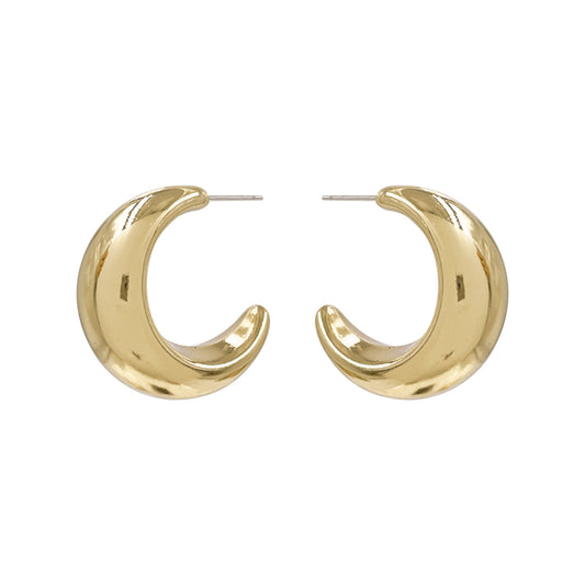Gold Metal Hoop Earrings