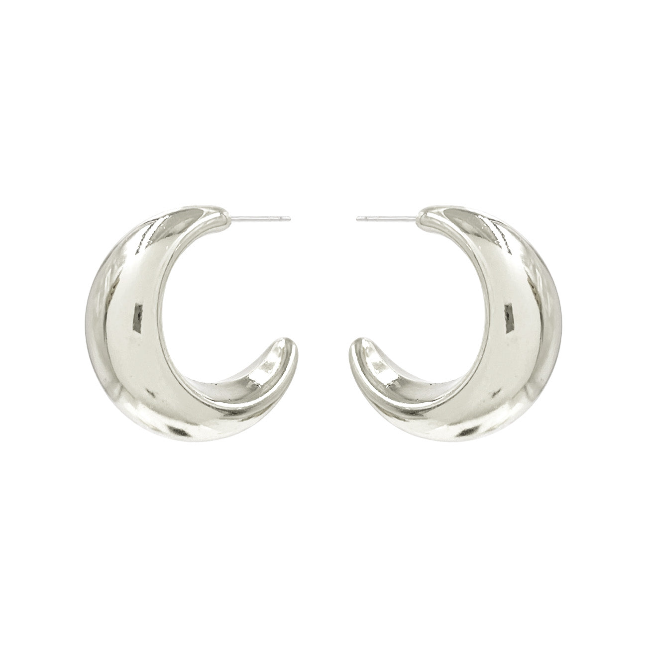 Silver Metal Hoop Earrings