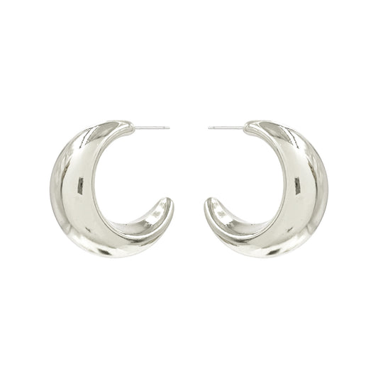 Silver Metal Hoop Earrings