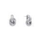 Matte Silver Knot Stud .75" Earring