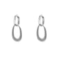 Matte Silver Open Double Circle 2" Earring
