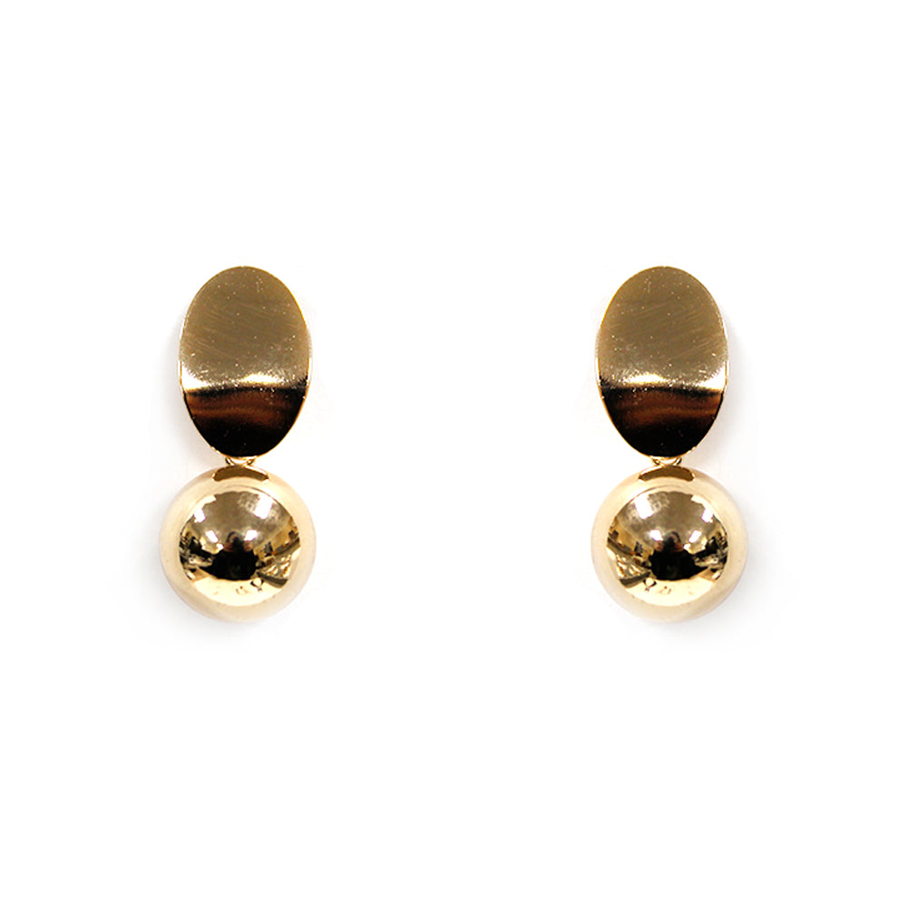 Flat Gold with Ball Drop .5" Earring