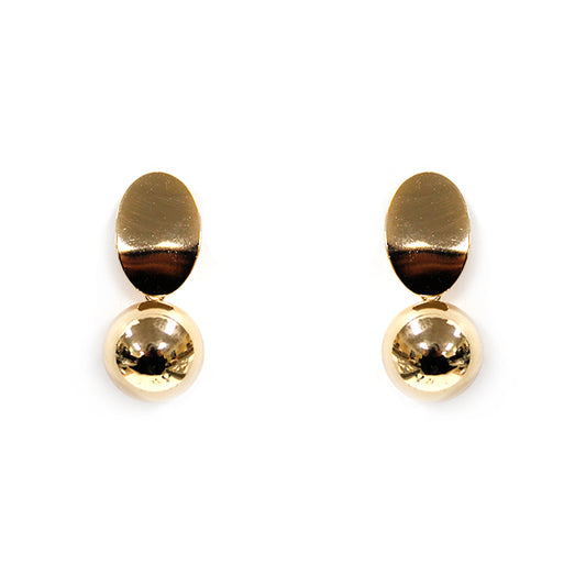 Flat Gold with Ball Drop .5" Earring