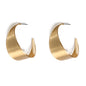 Matte Gold Curved 1.25" Earring