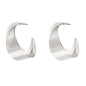 Matte Silver Curved 1.25" Earring