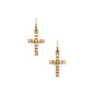 Pearlized and Gold Cross .75" Earring