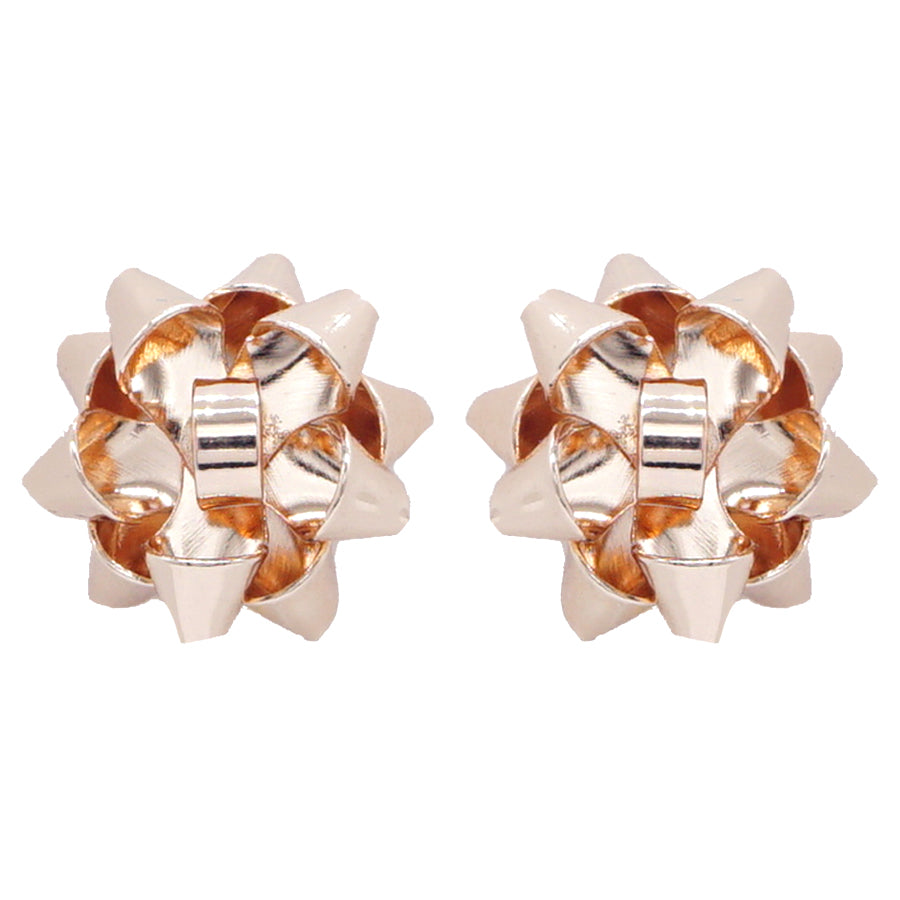Gold Metal .5" Bow Stud Earring