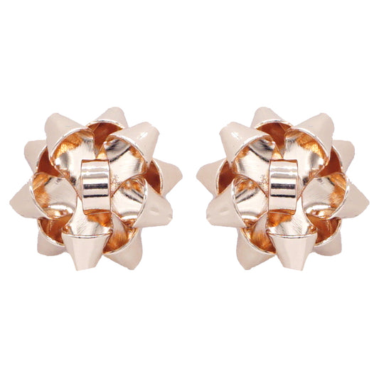 Gold Metal .5" Bow Stud Earring