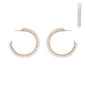 Oval Pearl on Gold Hoop 2" Earring