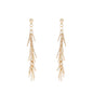 Gold Textured Metal Tassel 2" Drop Earring