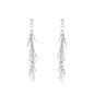 Silver Textured Metal Tassel 2" Drop Earring