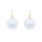 Textured Gold Hoop with Large Pearl Ball 1" Earring